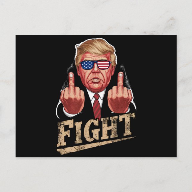 Cartão Postal Trump Fight US Election Retro Vintage (Frente)