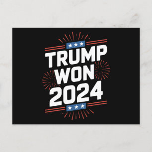 Cartão Postal Trump Ganhou 2024 Presidente 47 Da Casa Branca