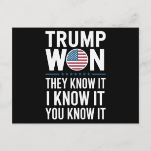 Cartão Postal Trump Ganhou Eles Sabem Disso 2024 47º Presidente 