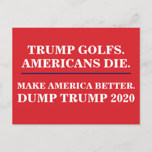 Cartão Postal Trump Golfs Americanos morrem despejo em 2020