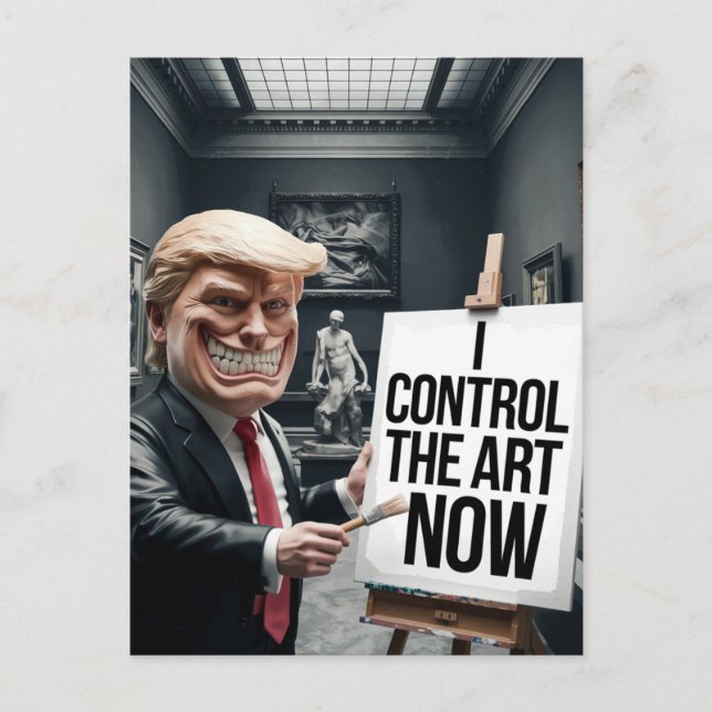 Cartão Postal Trump Irritado Controla Arte em Museu (Frente)