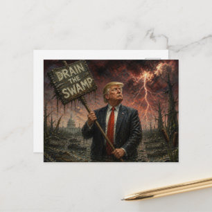 Cartão Postal Trump no Pântano Relâmpago no Céu