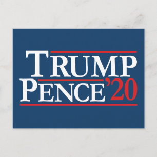 Cartão Postal Trump Pence 2020 - Vintage Reagan Design