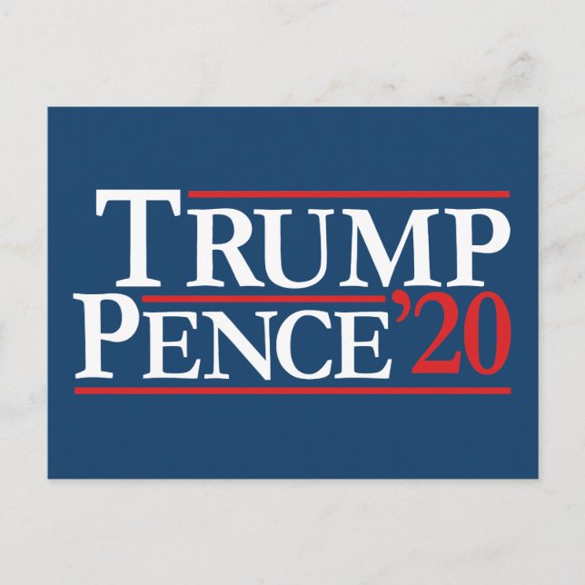 Cartão Postal Trump Pence 2020 - Vintage Reagan Design (Frente)