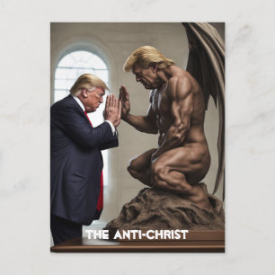 Cartão Postal Trump Prays em Igreja O Anti-Cristo