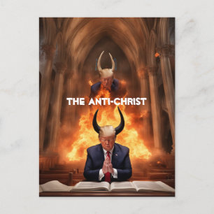 Cartão Postal Trump Prays em Igreja O Anti-Cristo