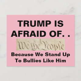 Cartão Postal Trump tem medo de nós, as Pessoas anti-bullies