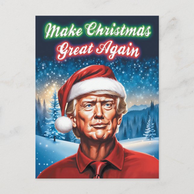 Cartão Postal Trump - Torne o Excelente de Natal novamente (Frente)