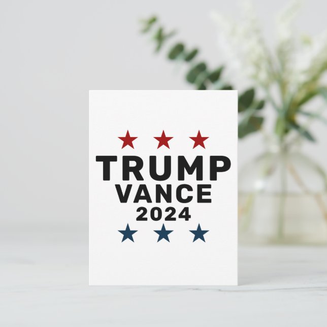 Cartão Postal Trump Vance 2024 Classic Star (Em pé/Frente)