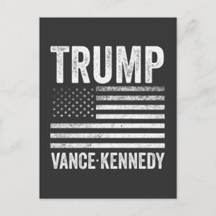 Cartão Postal Trump Vance Kennedy Election 2024 American Flag