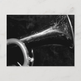 Cartão Postal Trumpet Bell preto e branco