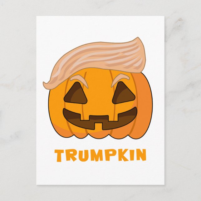 Cartão Postal Trumpkin Donald Trump Pumpkin (Frente)