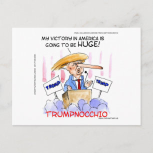 Cartão Postal Trumpnocchio Coisas Divertidas de Donald Trump