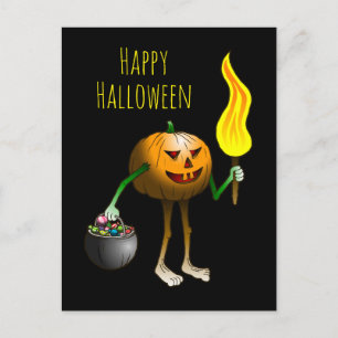 Cartão Postal Truque de Abóbora do Halloween ou Tratamento