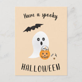 Cartão Postal Truque De Fantasma Ou Boo De Tratamento De Hallowe
