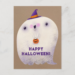 Cartão Postal Truque ou Tratado Fantástico Feliz Halloween