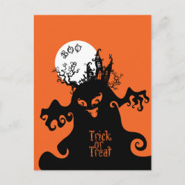 Cartão Postal Truque ou tratamento de monstro de boo a partir de