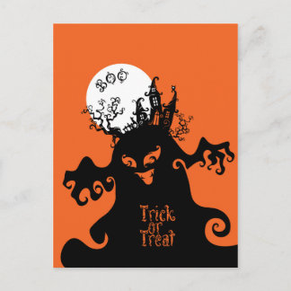 Cartão Postal Truque ou tratamento de monstro de boo a partir de