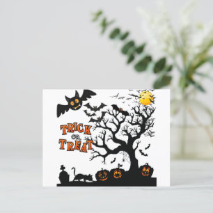 Cartão Postal Truque Ou Tratar, Noite De Halloween