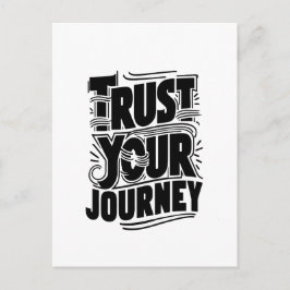 Cartão Postal Trust Your Journey Vertical Typography Art