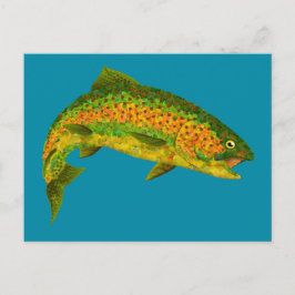 Cartão Postal Truta Arco-Íris Folha de Aspen 4