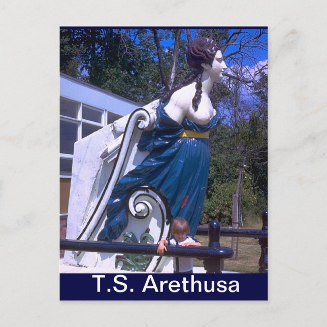 Cartão Postal TS Arethusa, Figurehead da HMS Arethusa (Frente)