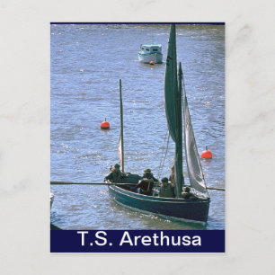 Cartão Postal TS Arethusa, SAiling o baleeiro
