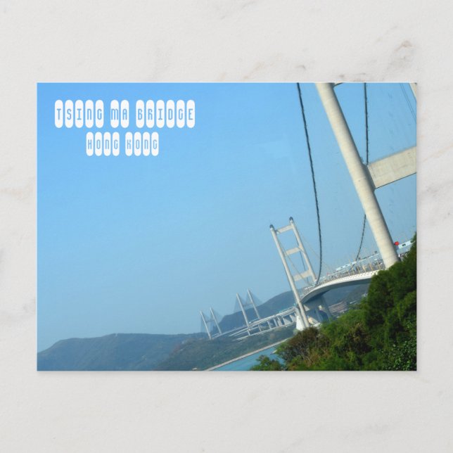 Cartão Postal Tsing Mãe Bridge em Hong Kong (Frente)