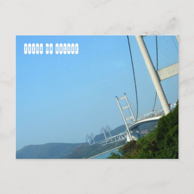 Cartão Postal Tsing Mãe Bridge em Hong Kong (Frente)