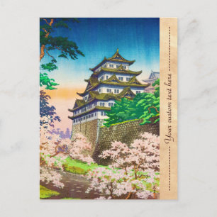 Cartão Postal Tsuchiya Koitsu Nagoya Castelo shin hanga cenário