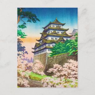 Cartão Postal Tsuchiya Koitsu Nagoya Castelo shin hanga cenário