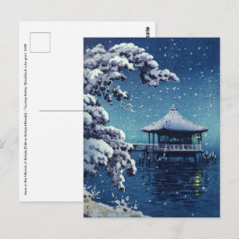 Cartão Postal Tsuchiya Koitsu - Neve no Ukimido em Katada