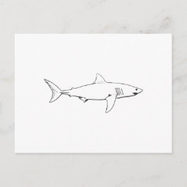 Cartão Postal Tubarão branco excelente (arte de linha)