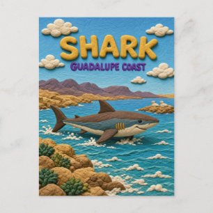 Cartão Postal Tubarão Costa Guadalupe Moderno KlayKoo