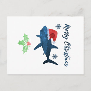 Cartão Postal Tubarão de Natal papais noeis