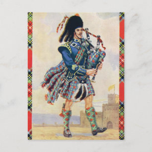 Cartão Postal Tubarão escocês, o balanço do kilt