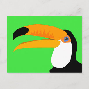 Cartão Postal Tucano de desenho animado engraçado sorrindo
