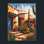 Cartão Postal Tucson Arizona Art Vintage<br><div class="desc">Tucson retro vetor viagem design. Tucson também é conhecido por seu rico patrimônio cultural,  enraizado em influências espanhola,  mexicana e ocidental.</div>