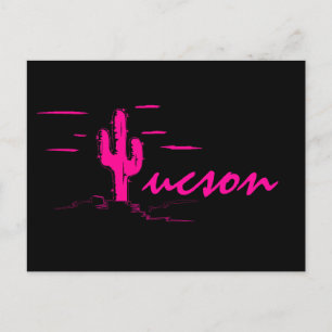 Cartão Postal Tucson Arizona Neon Desert Noites Saguaro Cactus