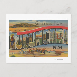 Cartão Postal Tucumcari, Novo México - Cenas com Letras Grandes