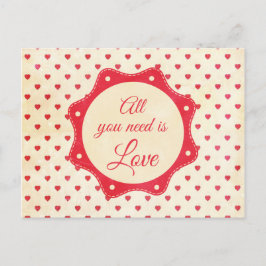Cartão Postal Tudo que você precisa é amor