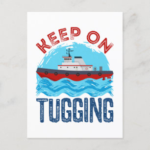 Cartão Postal Tugboat Continue na tubulação