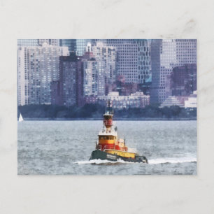 Cartão Postal Tugboat de Manhattan Skyline