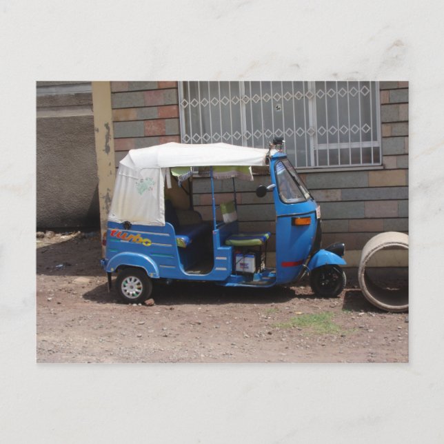 Cartão Postal Tuk Tuk na Etiópia (Frente)