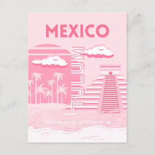 Cartão Postal Túlio, México, Viagem, Arte Rosa