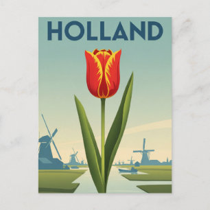Cartão Postal Tulip na Holanda