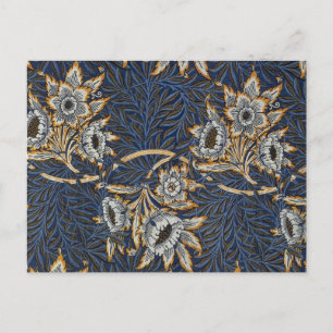 Cartão Postal Tulipa de William Morris com padrão de salgueiro e