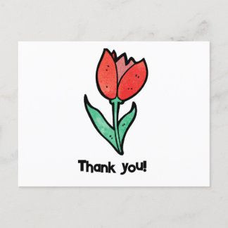 Cartão Postal Tulipa Elegante Obrigado aos Professores