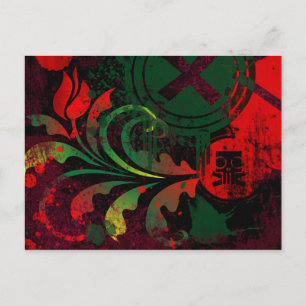 Cartão Postal tulipa grunge