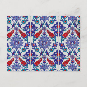 Cartão Postal Tulipa Turca Arabesco Oriental Floral